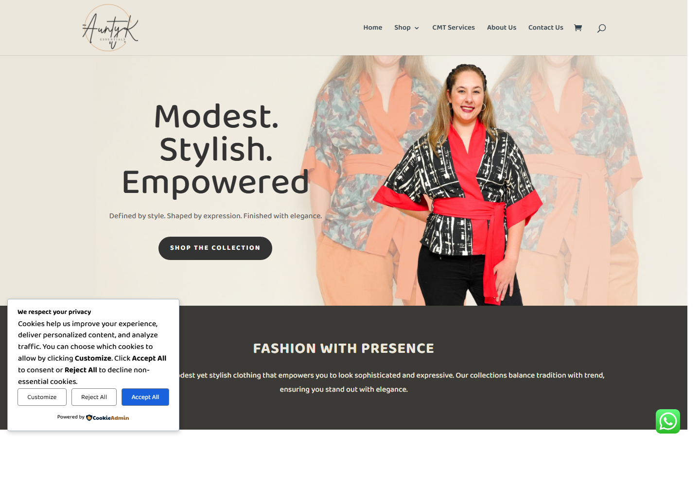 Aunty K website screenshot
