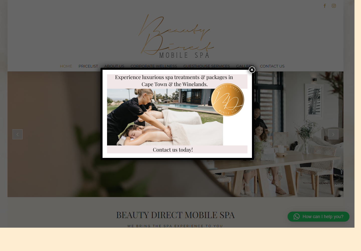 Beauty Direct website screenshot