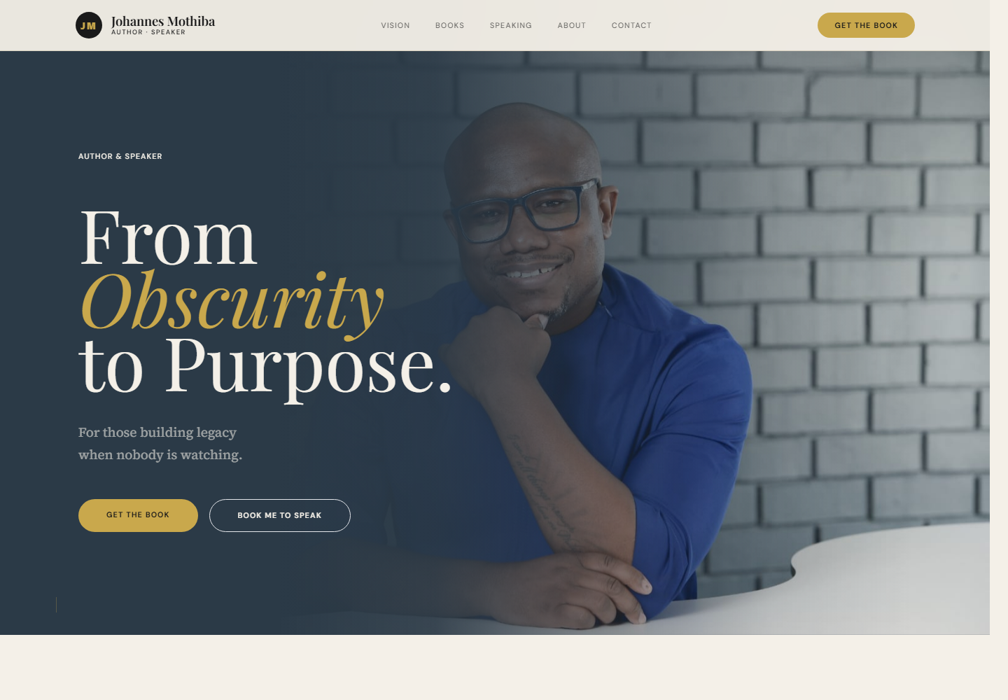 Johannes Mothiba website screenshot