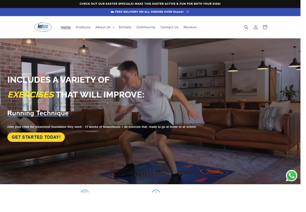 Movee Performance website example by Ampliq