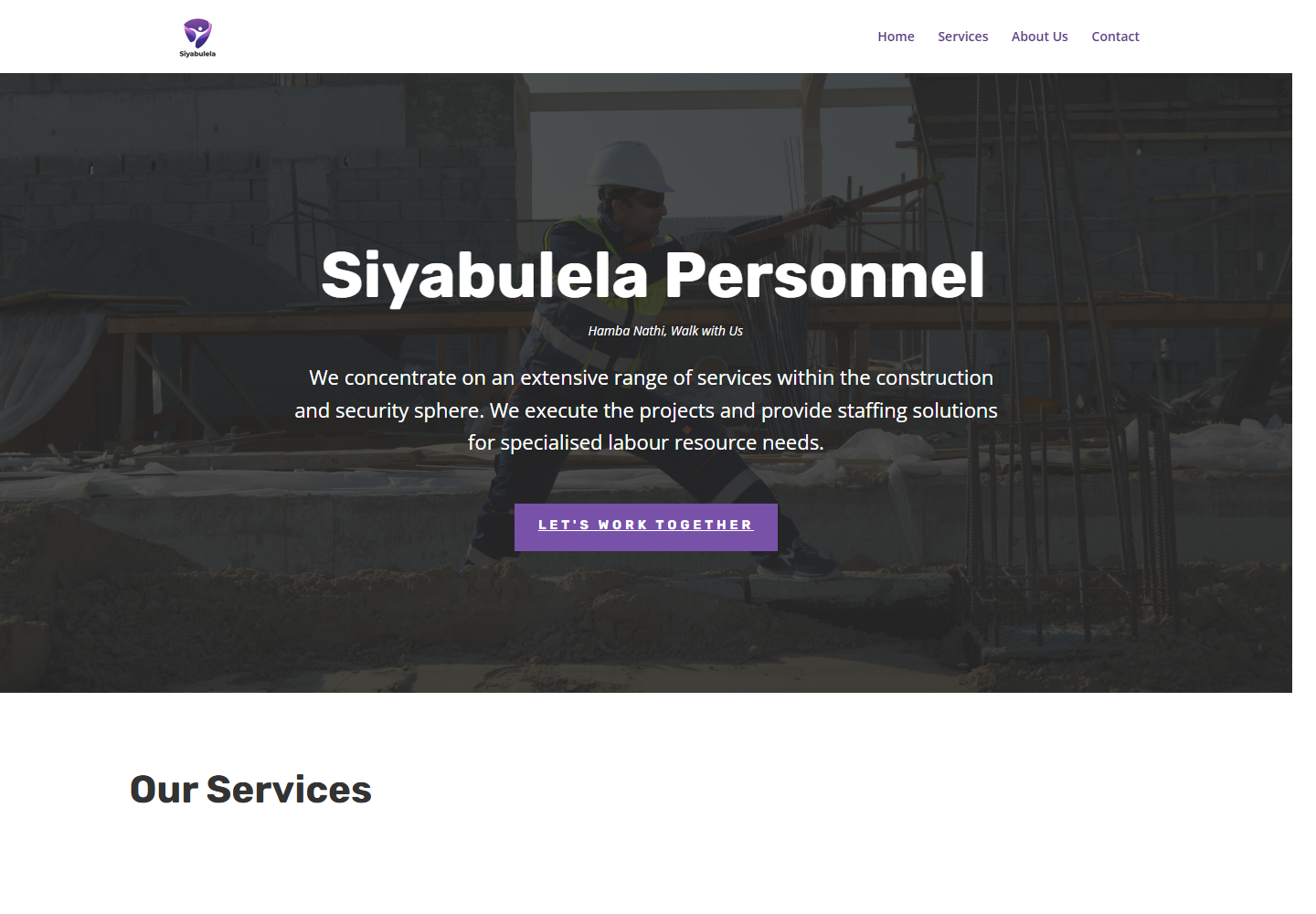 Siyabulela Personnel website screenshot